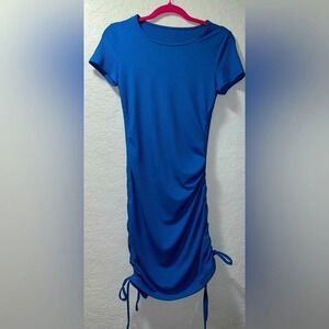 Women's Dazign Royal Blue Dress w/  Drawstring Ruched Side